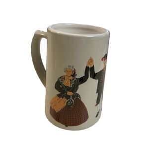 Figgjo Flint -‎ Folk Dancing Coffee Mug  Norway 10oz Ceramic